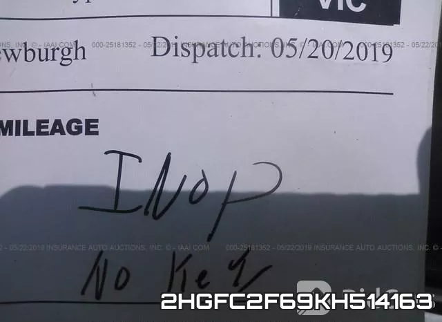 2HGFC2F69KH514163 фото 8