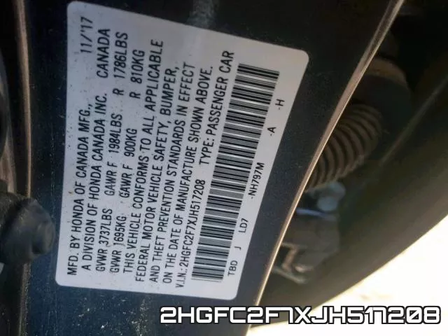 2HGFC2F7XJH517208 фото 2
