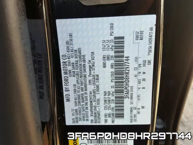 3FA6P0HD8HR297744 фото 2