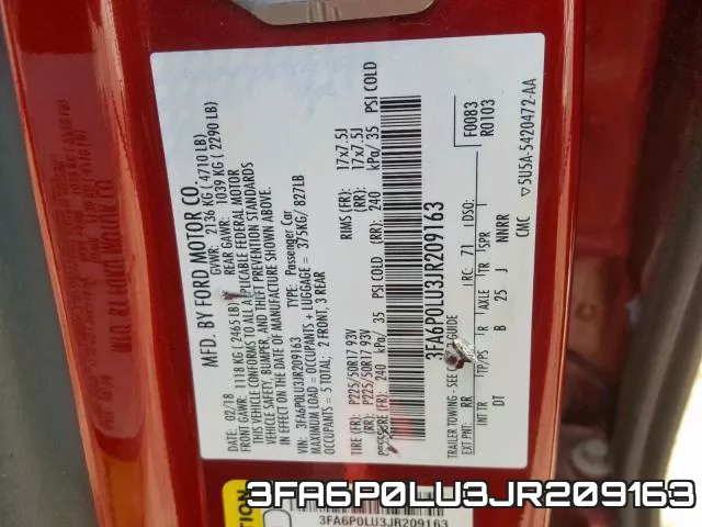 3FA6P0LU3JR209163 фото 2