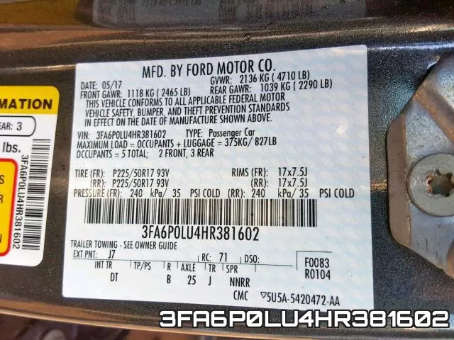 3FA6P0LU4HR381602 фото 2