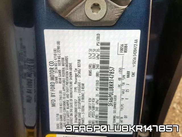 3FA6P0LU8KR147857 фото 2