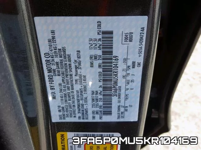 3FA6P0MU5KR104169 фото 2
