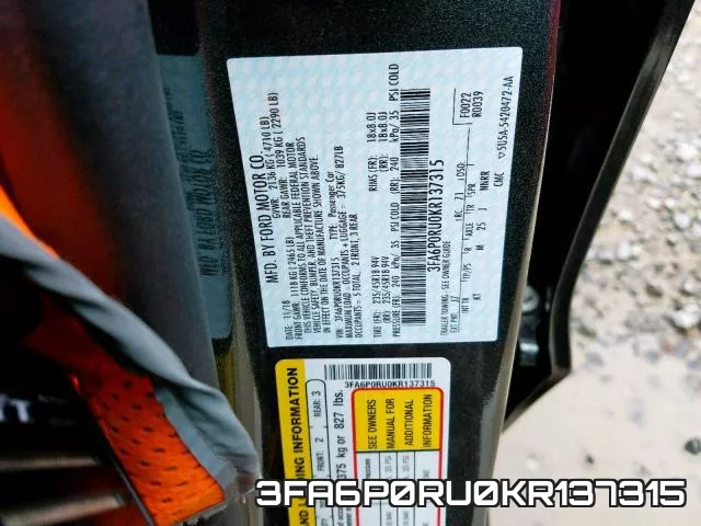 3FA6P0RU0KR137315 фото 2