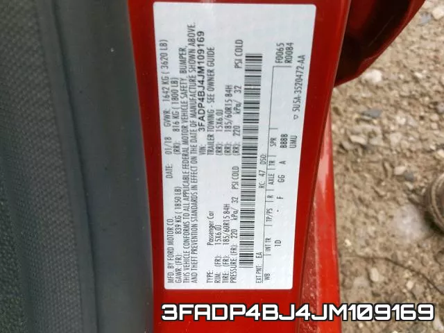 3FADP4BJ4JM109169 фото 2