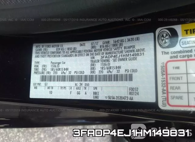 3FADP4EJ1HM149831 фото 10