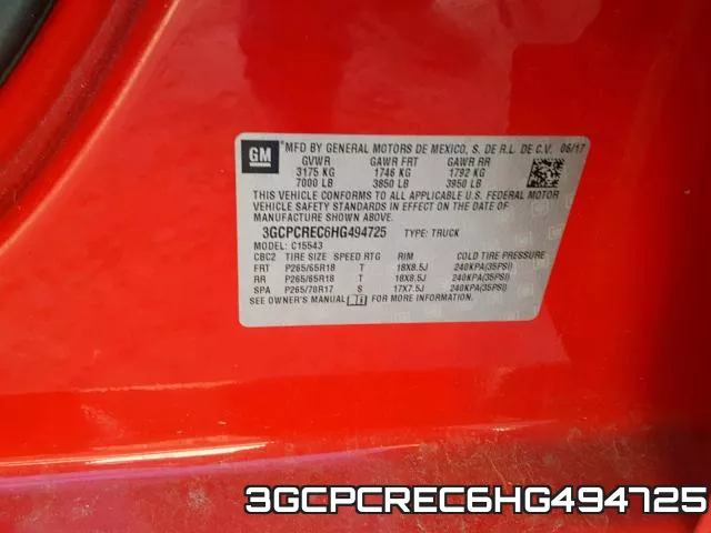 3GCPCREC6HG494725 фото 2