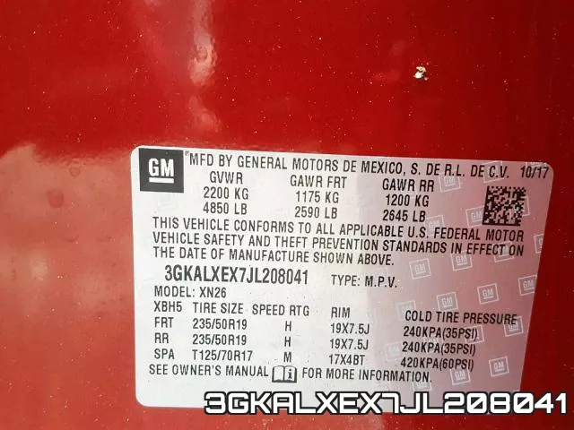 3GKALXEX7JL208041 фото 2