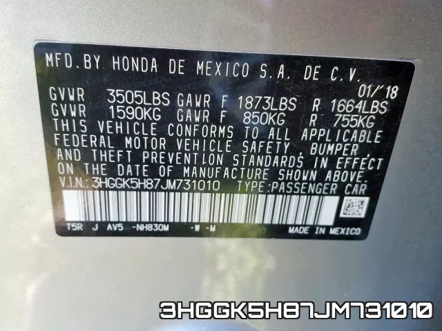 3HGGK5H87JM731010 фото 2