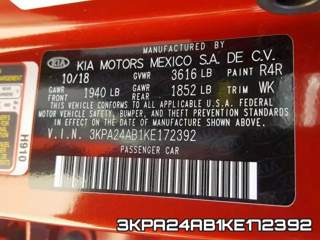 3KPA24AB1KE172392 фото 2