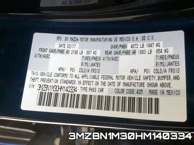 3MZBN1M30HM140334 фото 2