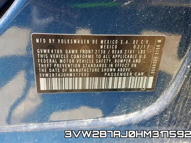 3VW2B7AJ0HM317592 фото 2