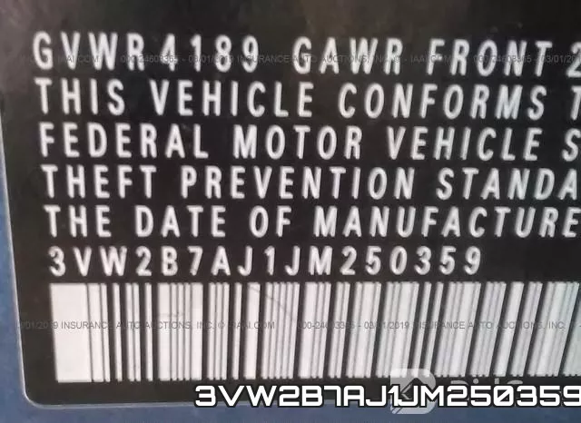 3VW2B7AJ1JM250359 фото 10
