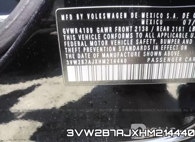3VW2B7AJXHM214440 фото 10