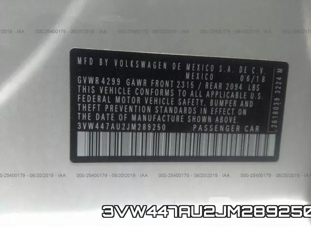 3VW447AU2JM289250 фото 10