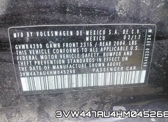 3VW447AU4HM045268 фото 10