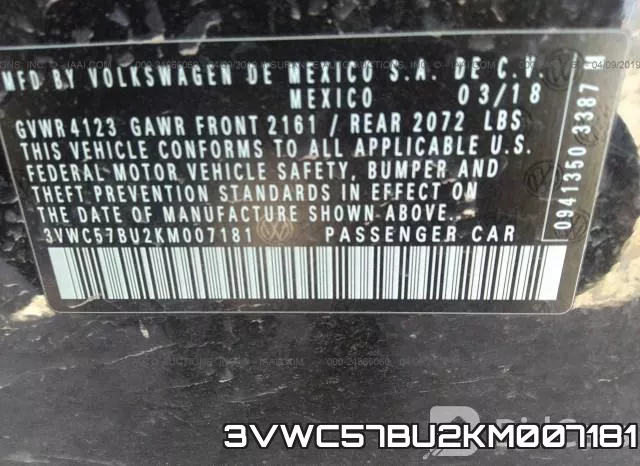 3VWC57BU2KM007181 фото 10