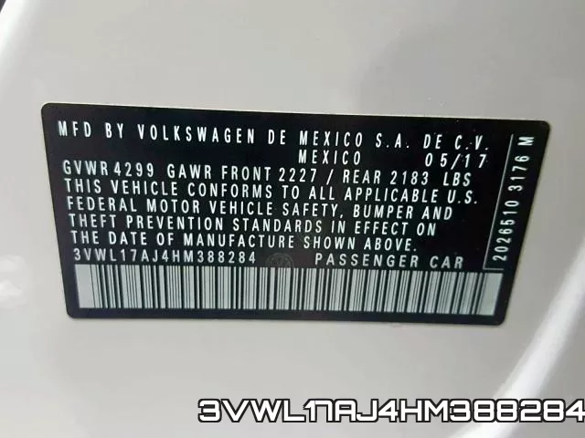 3VWL17AJ4HM388284 фото 2