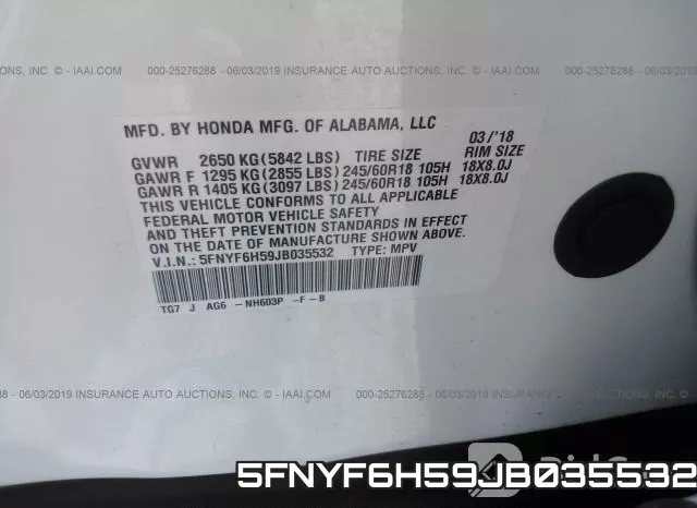 5FNYF6H59JB035532 фото 10