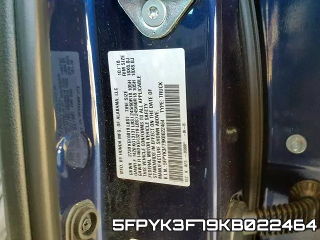 5FPYK3F79KB022464 фото 2