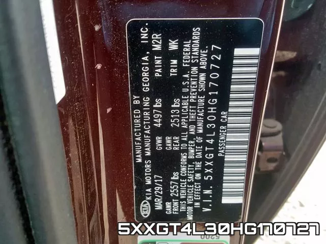 5XXGT4L30HG170727 фото 2