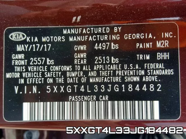 5XXGT4L33JG184482 фото 2
