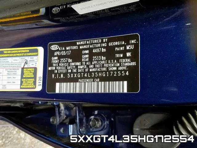 5XXGT4L35HG172554 фото 2