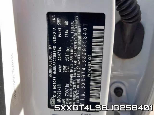 5XXGT4L38JG258401 фото 2