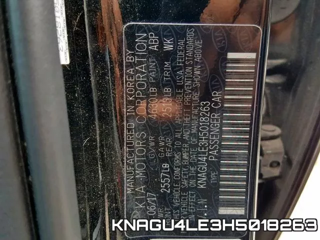 KNAGU4LE3H5018263 фото 2