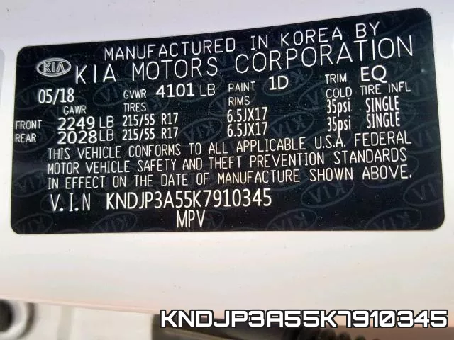 KNDJP3A55K7910345 фото 2