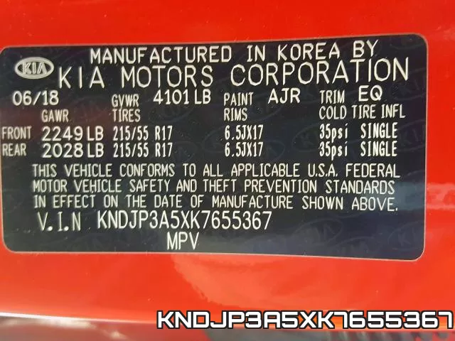 KNDJP3A5XK7655367 фото 2