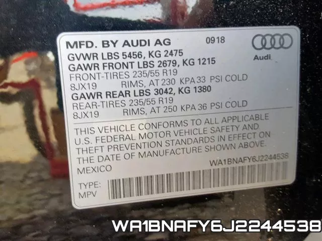 WA1BNAFY6J2244538 фото 2