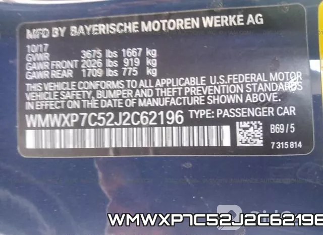 WMWXP7C52J2C62196 фото 10
