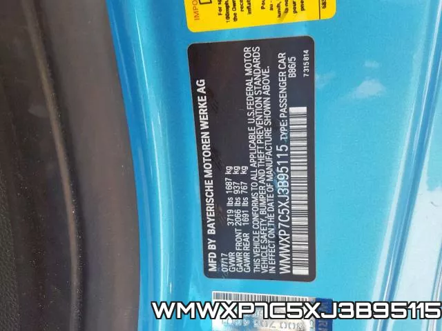 WMWXP7C5XJ3B95115 фото 2