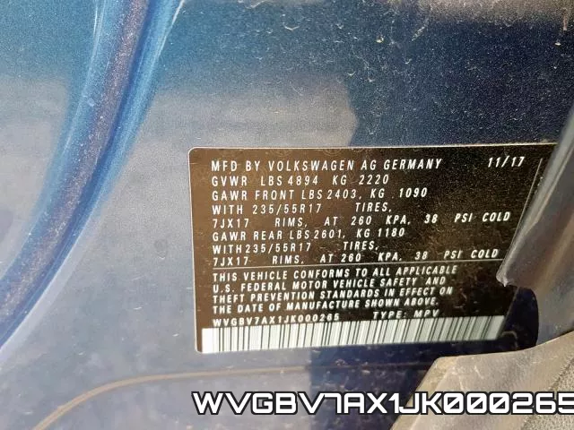 WVGBV7AX1JK000265 фото 2