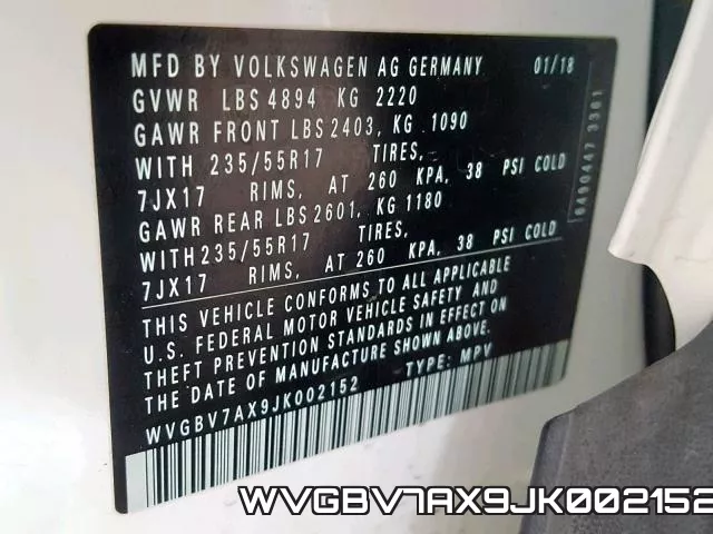 WVGBV7AX9JK002152 фото 2