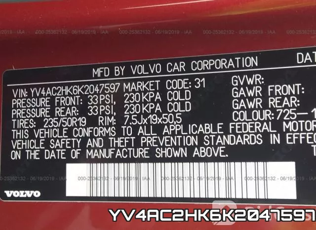 YV4AC2HK6K2047597 фото 10
