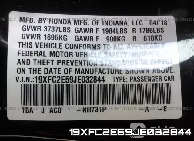 19XFC2E59JE032844 фото 10