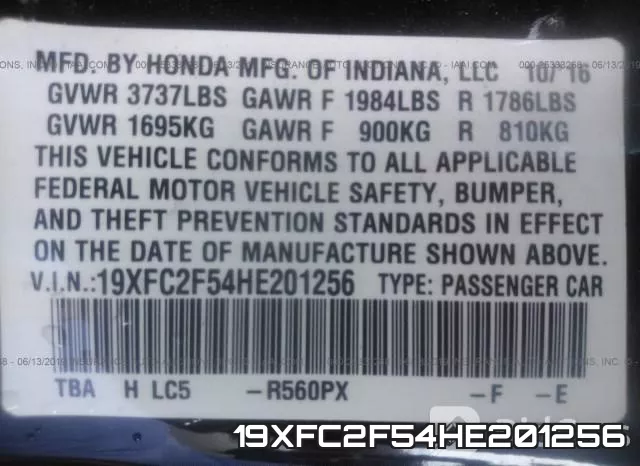 19XFC2F54HE201256 фото 10