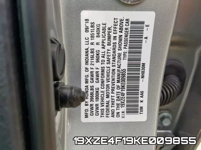 19XZE4F19KE009855 фото 2