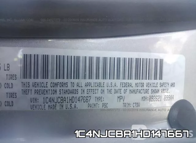 1C4NJCBA1HD147667 фото 10