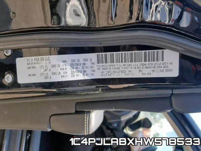 1C4PJLABXHW578533 фото 2
