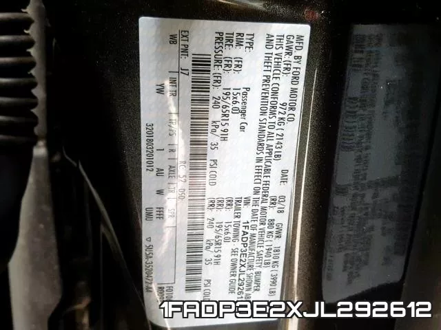 1FADP3E2XJL292612 фото 2