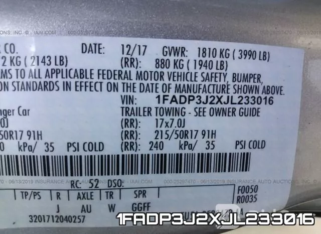 1FADP3J2XJL233016 фото 10