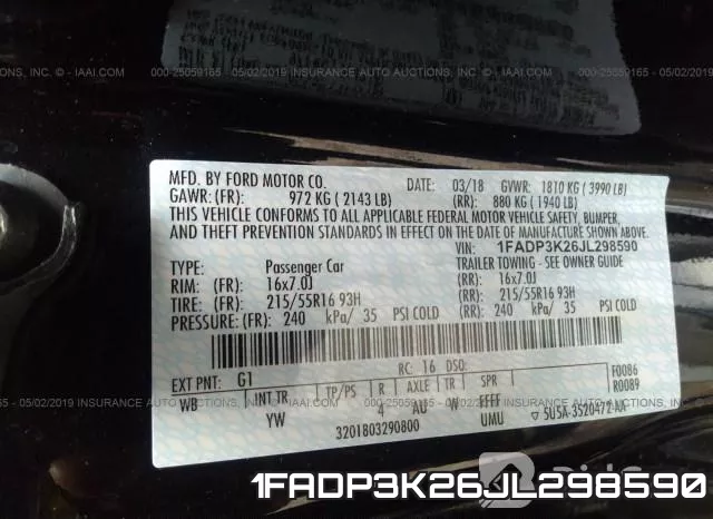 1FADP3K26JL298590 фото 10