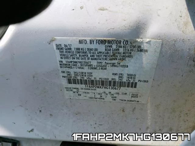 1FAHP2MK7HG130677 фото 2
