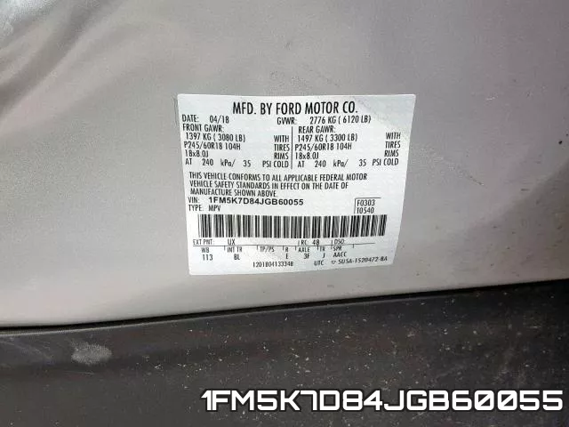 1FM5K7D84JGB60055 фото 2