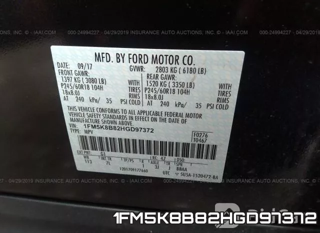 1FM5K8B82HGD97372 фото 10
