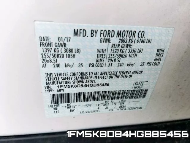 1FM5K8D84HGB85456 фото 2