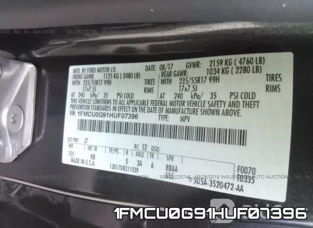1FMCU0G91HUF07396 фото 10